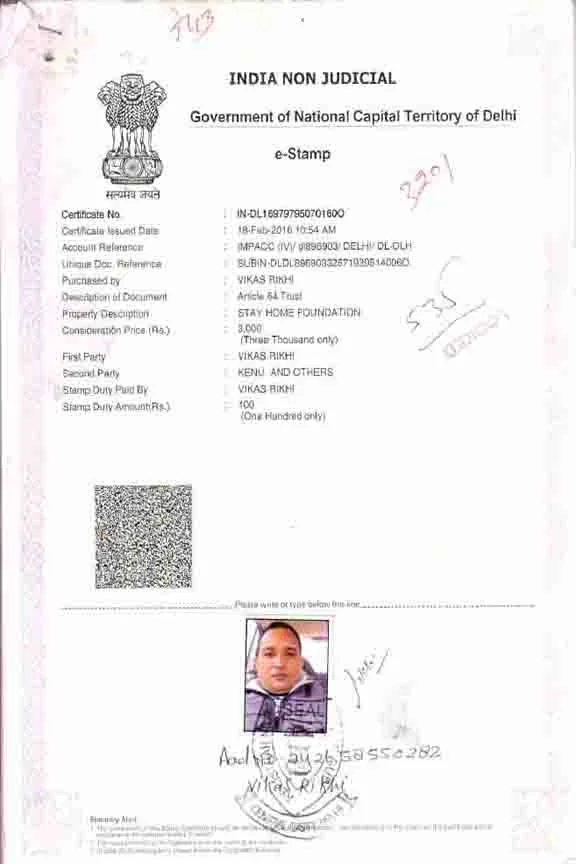 Stay Home Foundation Trust Deed Front